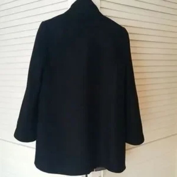 J. Crew Wool-Cashmere Black "Carrie" Flared Coat - Picture 5 of 12